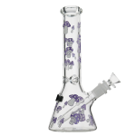 Premium Glow In The Dark Mushrooms Glass Beaker Bong by Billy Mate