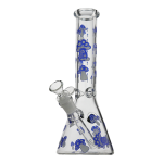 Premium Glow In The Dark Mushrooms Glass Beaker Bong by Billy Mate