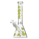 Premium Glow In The Dark Mushrooms Glass Beaker Bong by Billy Mate