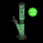 Billy Mate Glow In The Dark Straight Scream Glass Bong