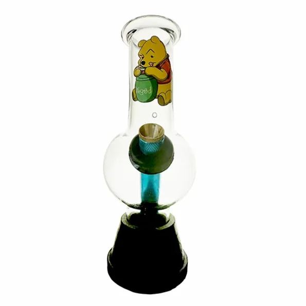 Winnie the Pooh Weed Pot Small Glass Bonza Bong 18cm with a playful design and durable glass.