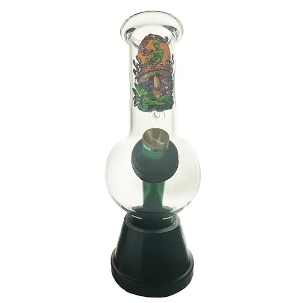 Alien Mushroom Small Glass Bonza Bong 18cm with a quirky design and durable glass construction.